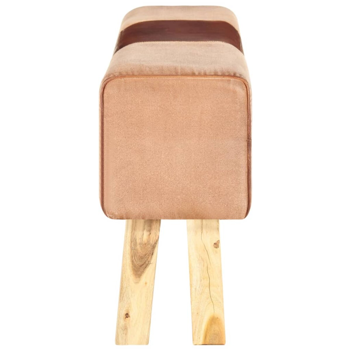 vidaXL Kozioł gimnastyczny, 160 cm, brązowy, skóra i drewno akacjowe