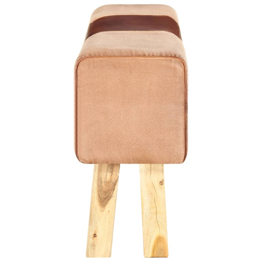 vidaXL Kozioł gimnastyczny, 160 cm, brązowy, skóra i drewno akacjowe