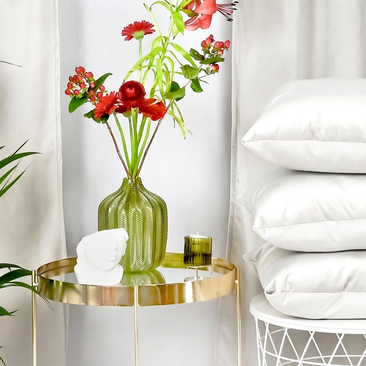 Mięsista zasłona z tkaniny welurowej w kolorze ecru 140x250 cm