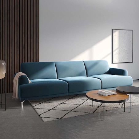 Sofa 3-osobowa Puzo - ciemnogranatowa