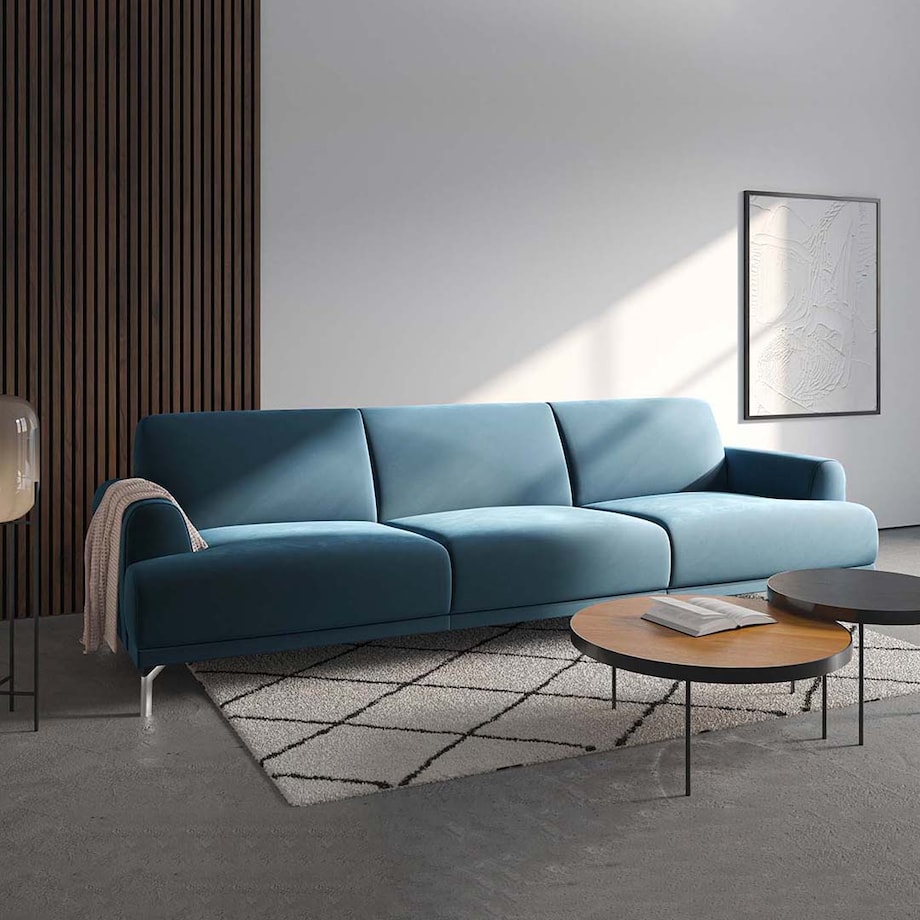 Sofa 3-osobowa Puzo - ciemnogranatowa