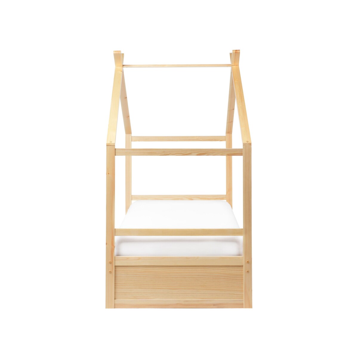 Łóżko dziecięce domek drewniane z szufladami 90 x 200 cm jasne ORGEVAL