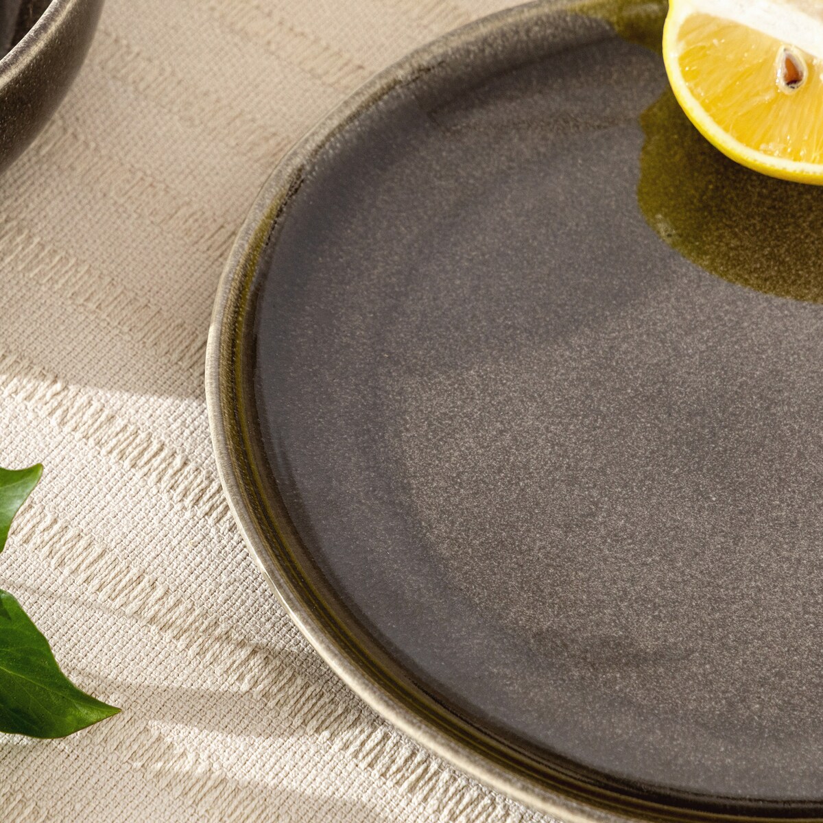 EDA Zestaw śniadaniowy 6 os. (18 el.), brązowy/szary/beżowy