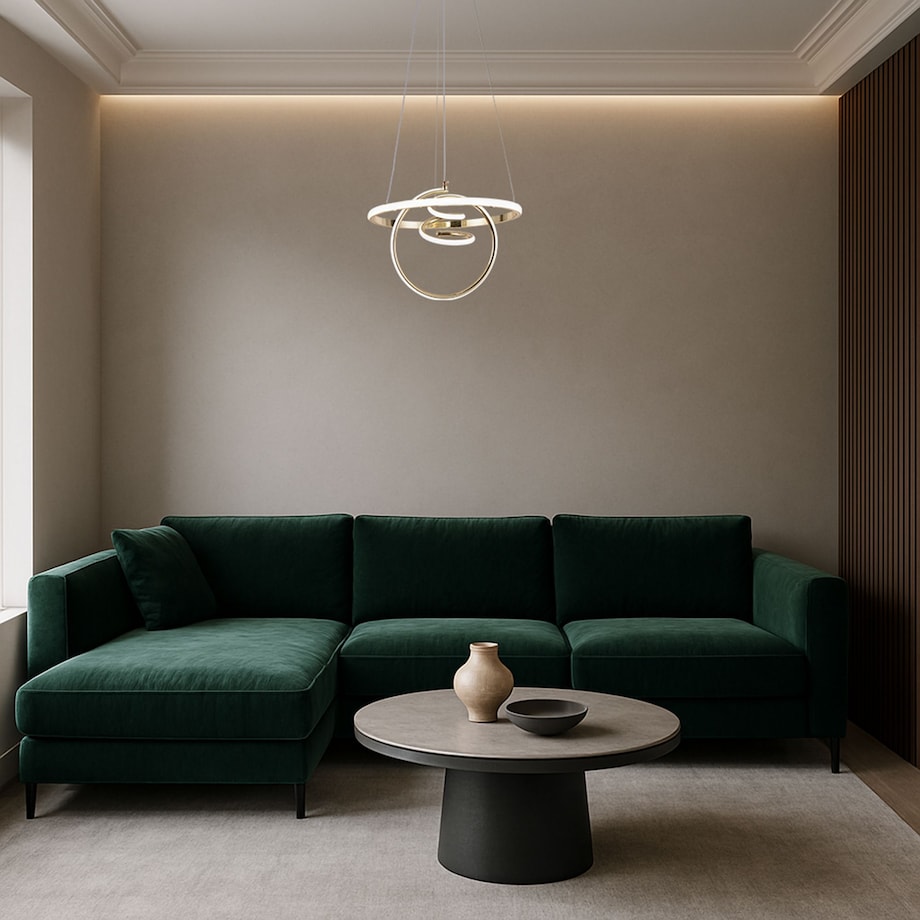 Lampa Sufitowa Wisząca G066-Cp Led Złoty, Metal