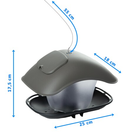 Karmnik Dla Ptaków 25X18 Cm Stojący Wiszący Na Zimę Plastikowy Square Budka