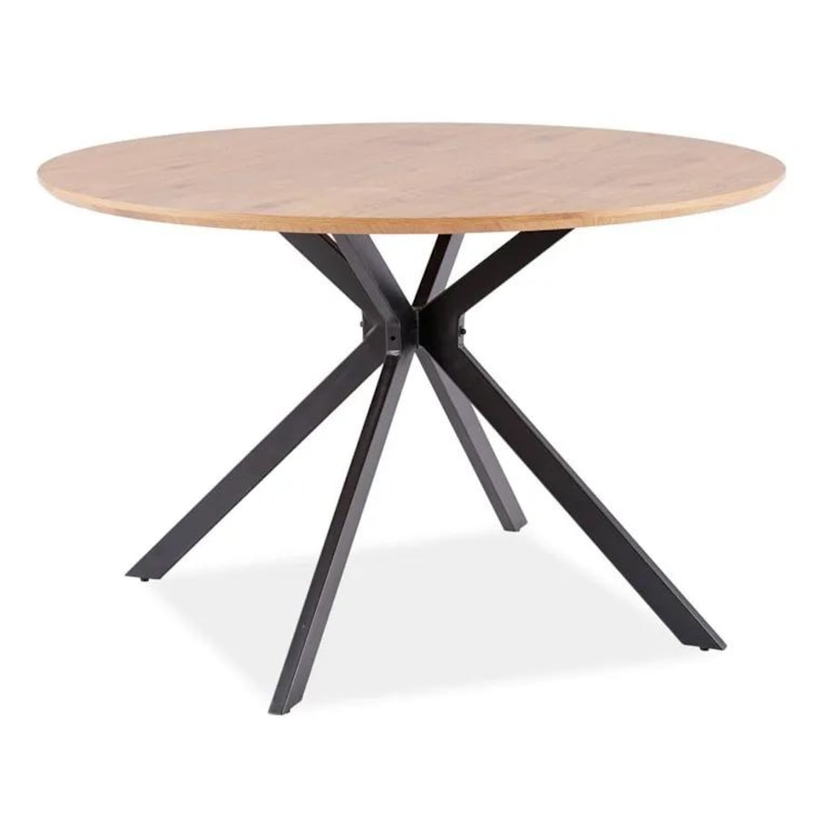 Stół okrągły ASTER 120x120 dąb/czarny