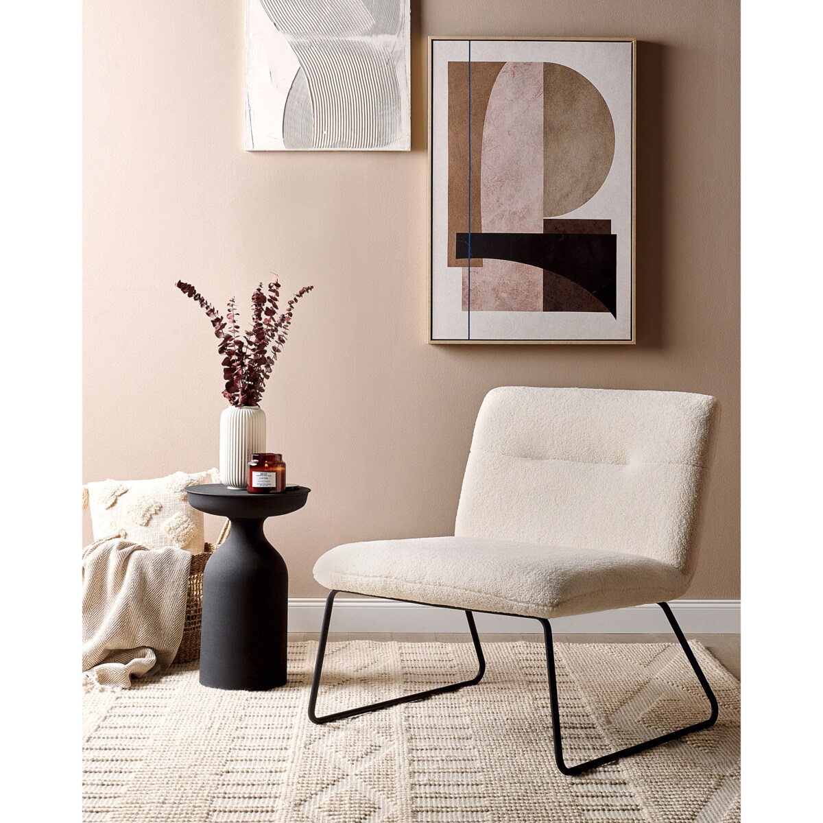 Fotel COTULLA Boucle Biały