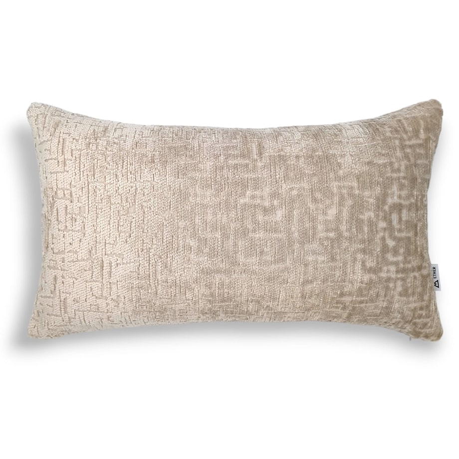Prostokątna beżowa poduszka dekoracyjna 50x30 Bess