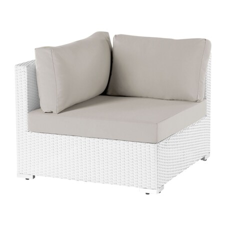 Duży zestaw wypoczynkowy dla 4 osób Prawostronny Technorattan Biały SANO