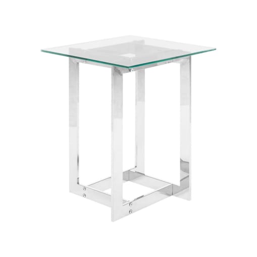 Stolik szklany srebrny CRYSTAL