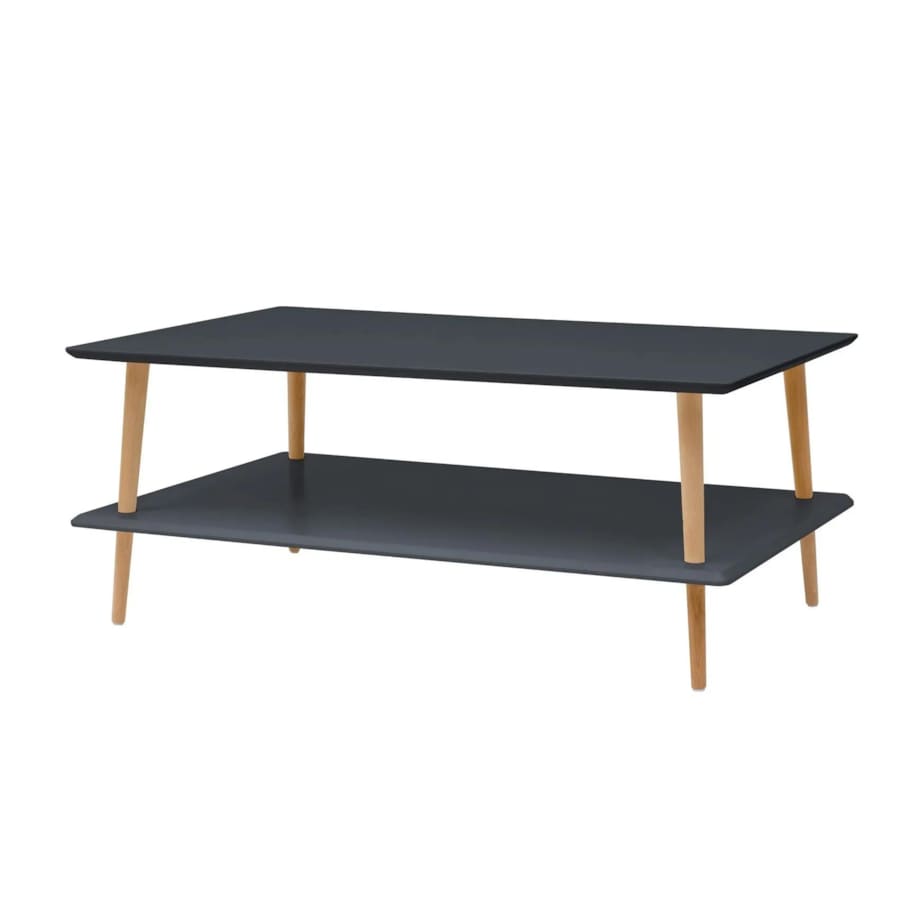 Ława KORO LOW 110x70 grafitowy z półką