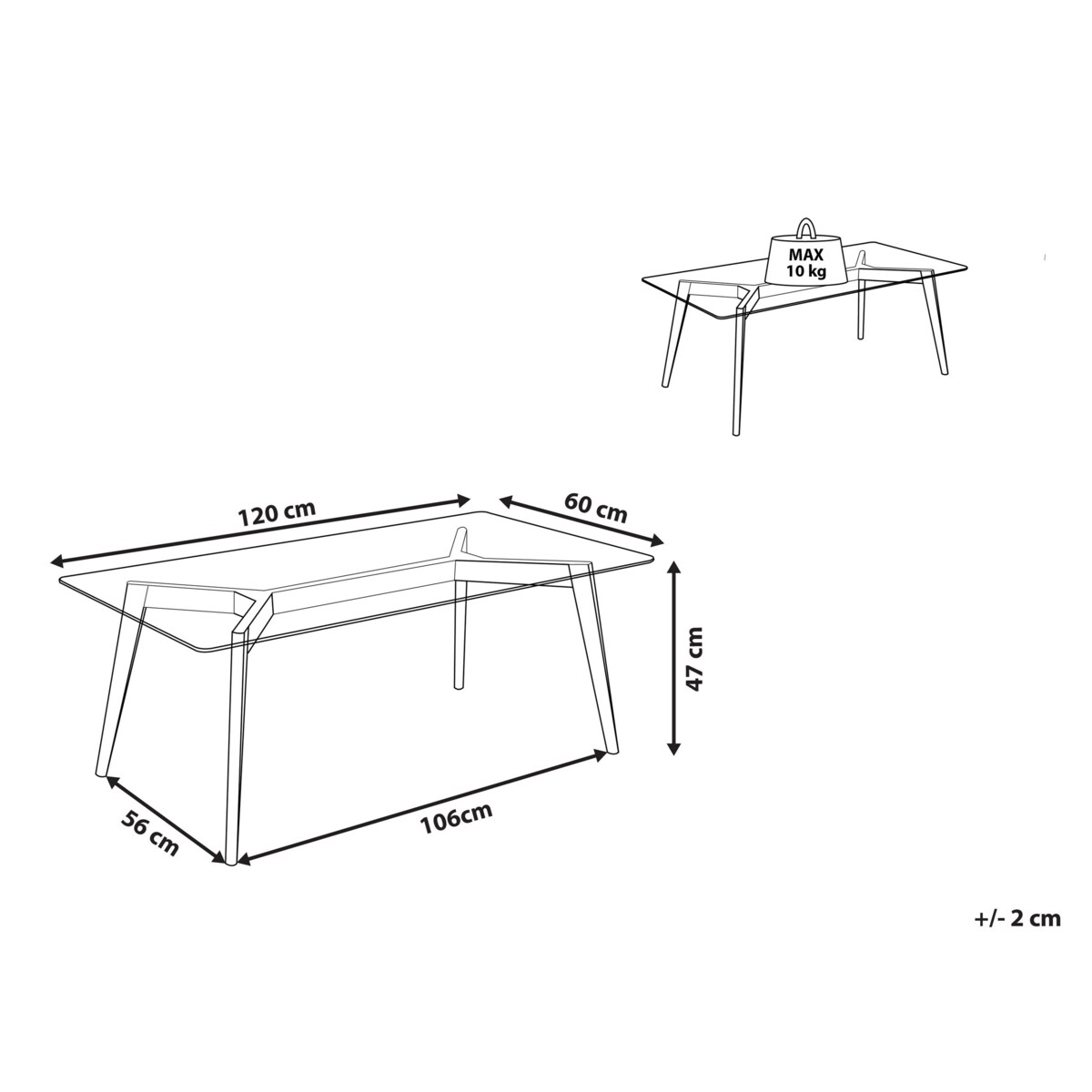 Stolik kawowy szklany HUDSON