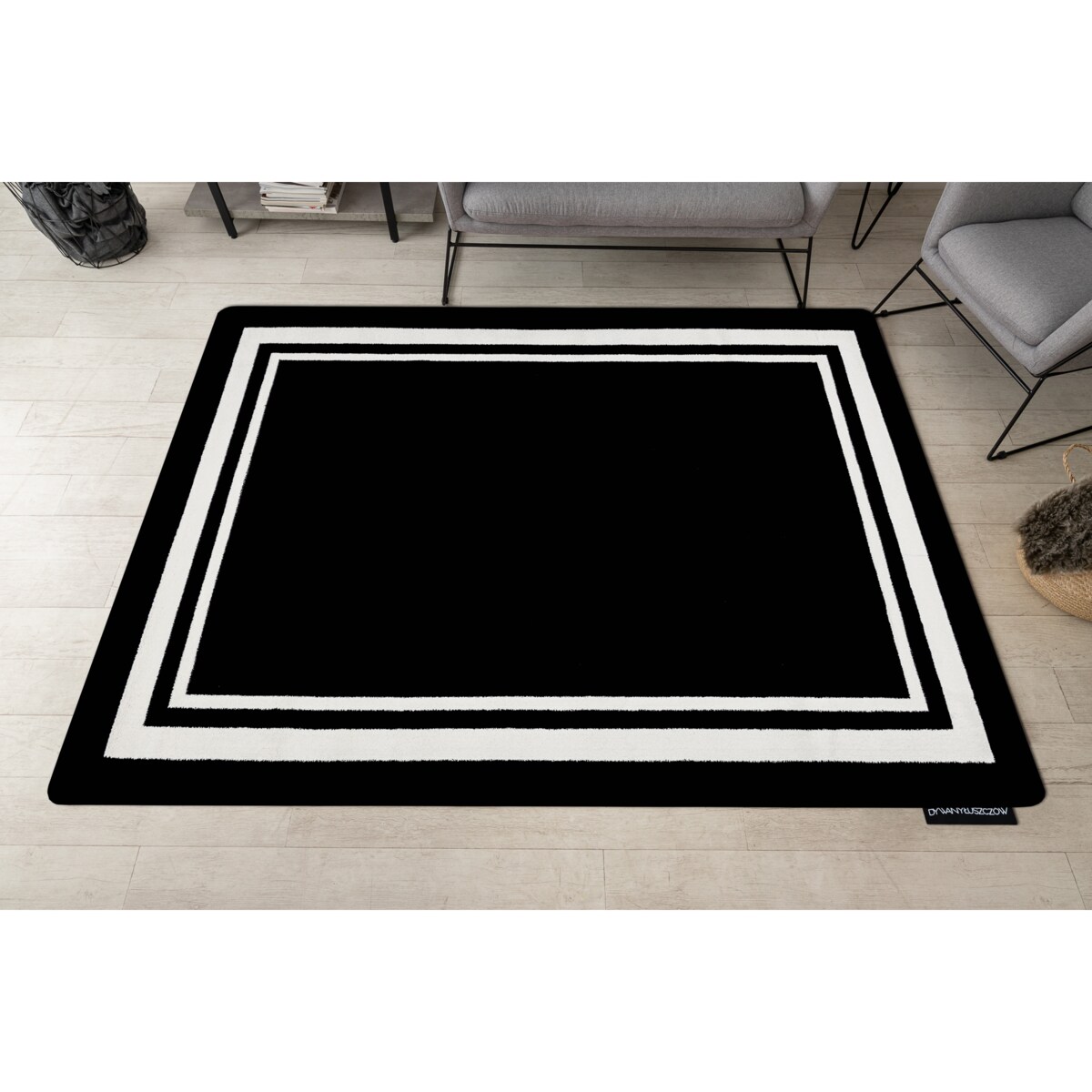 Dywan HAMPTON Border ramka czarny 160x220 cm