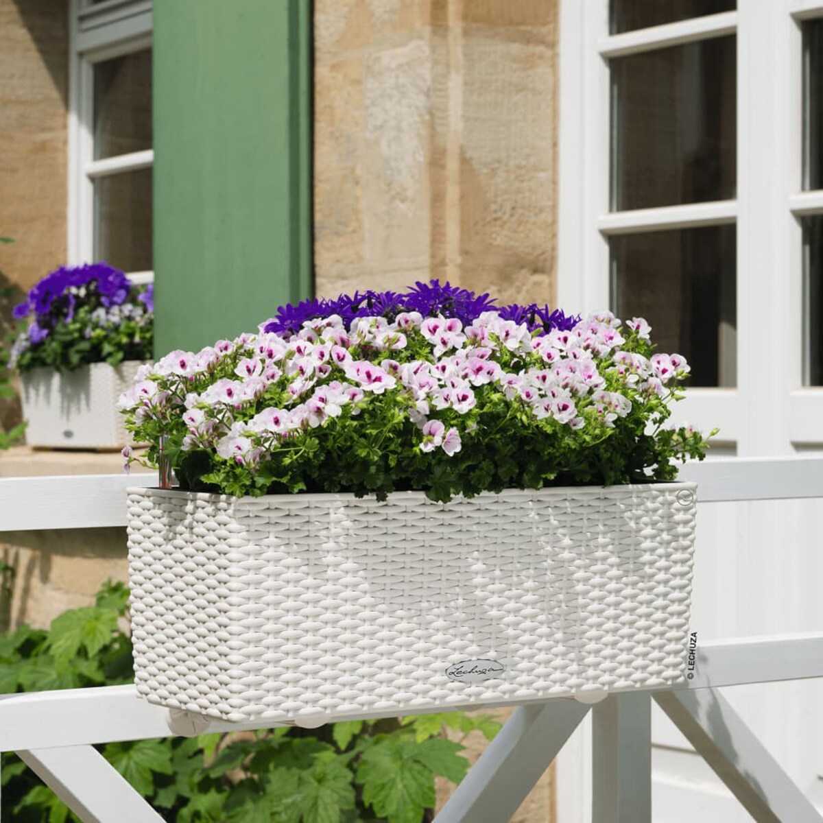 LECHUZA Doniczka BALCONERA Cottage 50 ALL-IN-ONE, biała