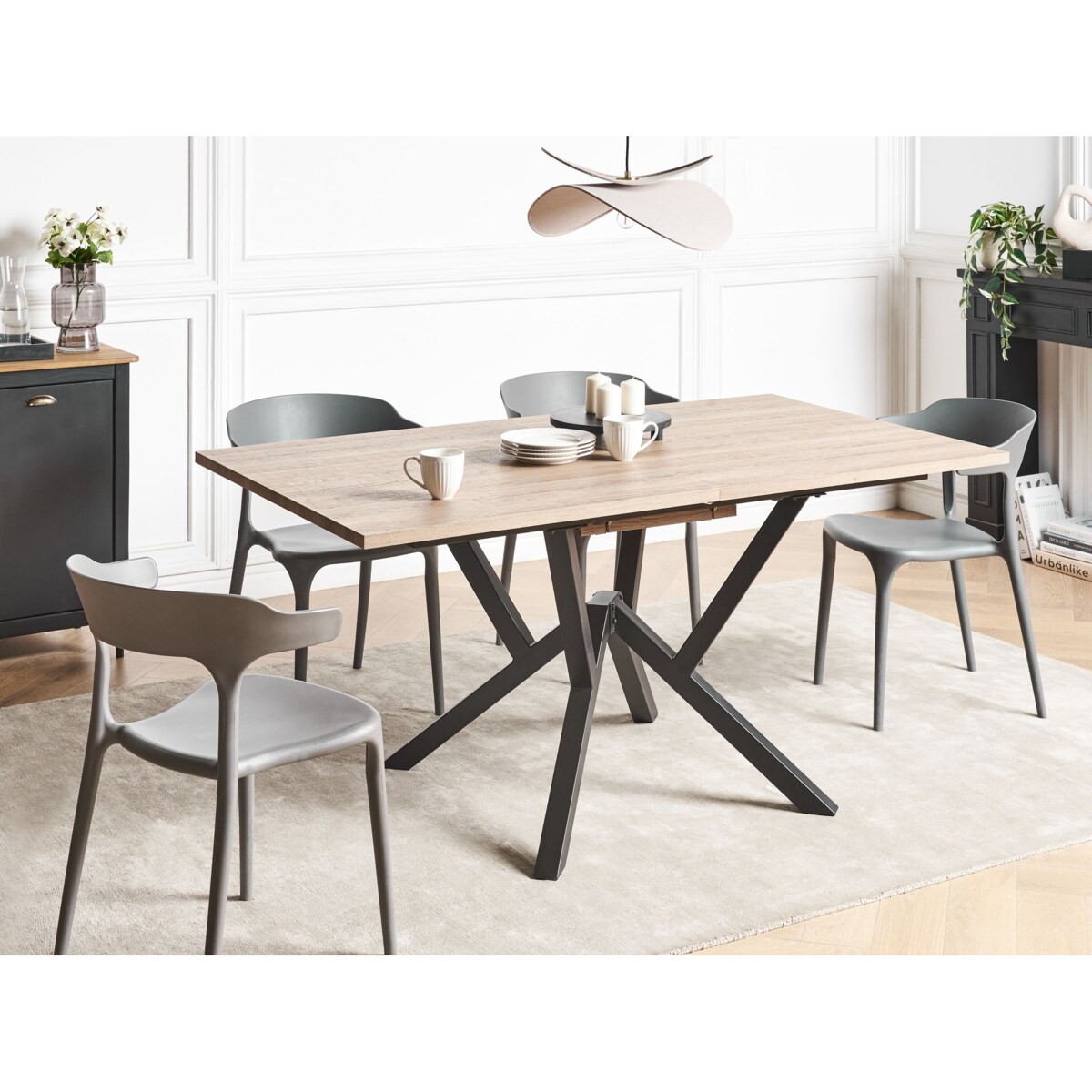 Stół do jadalni rozkładany ANSELL Jasnobrązowy 160/200 cm 90 cm