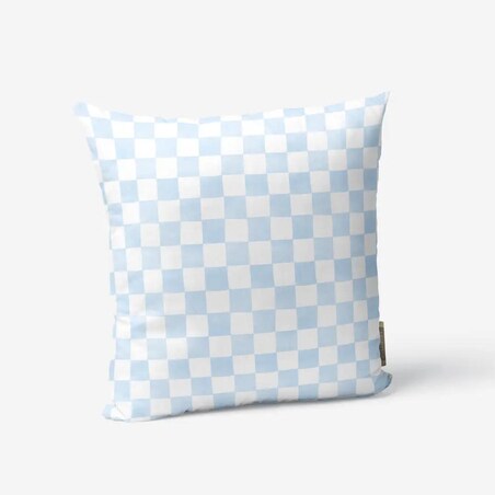 Poduszka świąteczna - błękitna krata