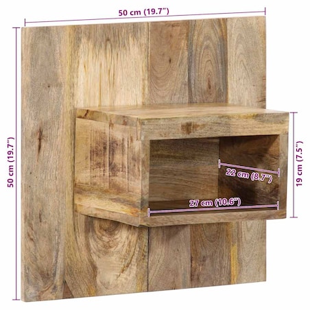 vidaXL Szafka nocna, 50x27x50 cm, surowe drewno mango