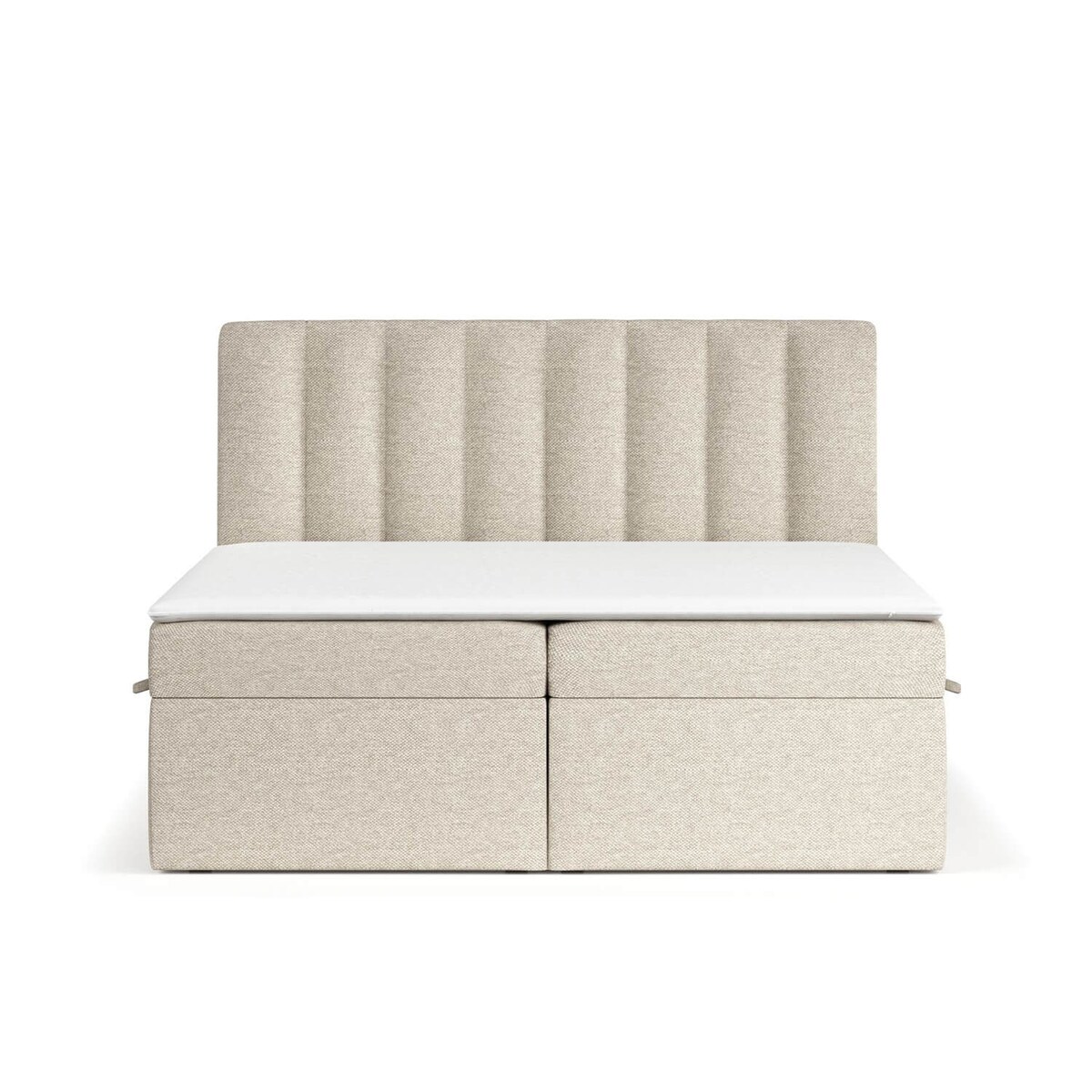 Łóżko tapicerowane AMARO 160x200 z pojemnikiem, Jasny Beż, tkanina Megan 353