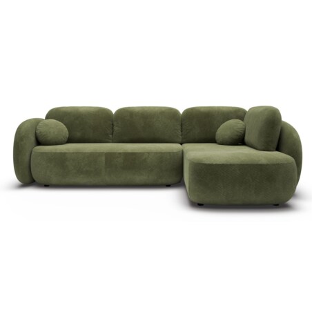Nowoczesny Narożnik rozkładany OLIVIO II, prawy, zielony