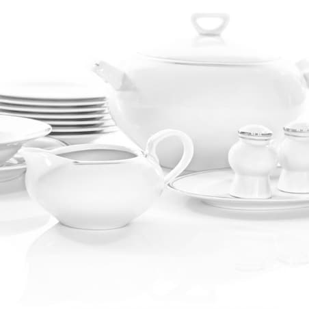 Serwis obiadowy dla 12 osób 44 el. Yvonne Platynowa Wstęga G238