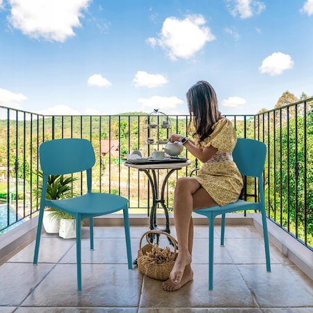 Krzesło ogrodowe plastikowe LARA marine