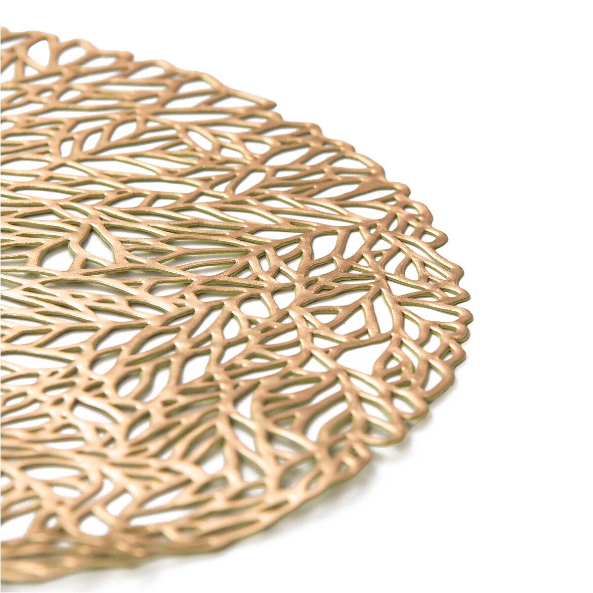Podkładka Ażurowa Na Stół Mata Stołowa Pod Talerz Ozdoba 38 Cm Pvc Złota
