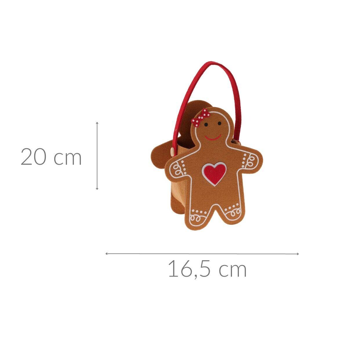 Torba filcowa z bożonarodzeniowym motywem, 16,5 x 20 cm