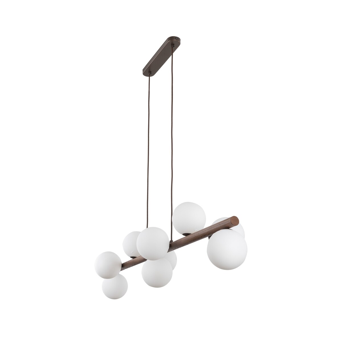 Lampa wisząca TK Lighting ESTERA WOOD ORZECH 10273, nowoczesna 9xG9, regulowana, biała z orzechem