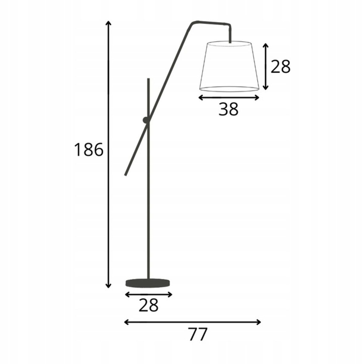 Lampa stojąca podłogowa przegubowa regulowana z abażurem stożek MODERN