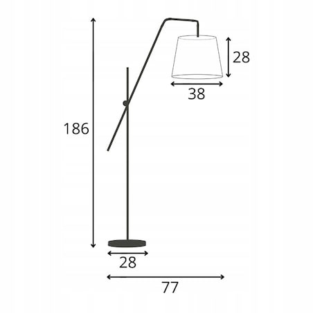Lampa stojąca podłogowa przegubowa regulowana z abażurem stożek MODERN