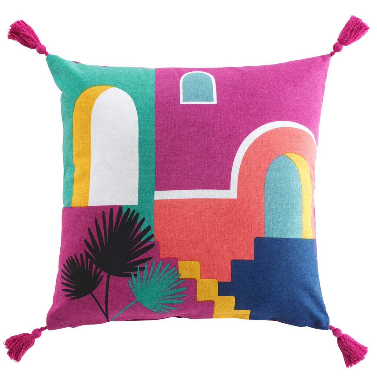 Bawełniana poduszka ozdobna z nadrukiem SENORITA, 45 x 45 cm