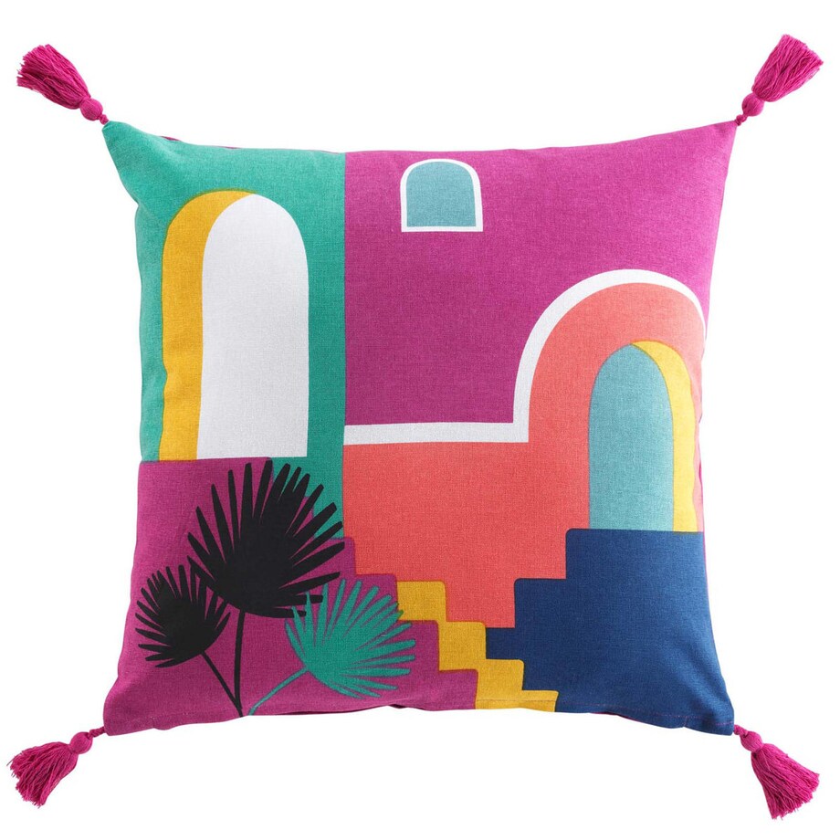 Bawełniana poduszka ozdobna z nadrukiem SENORITA, 45 x 45 cm