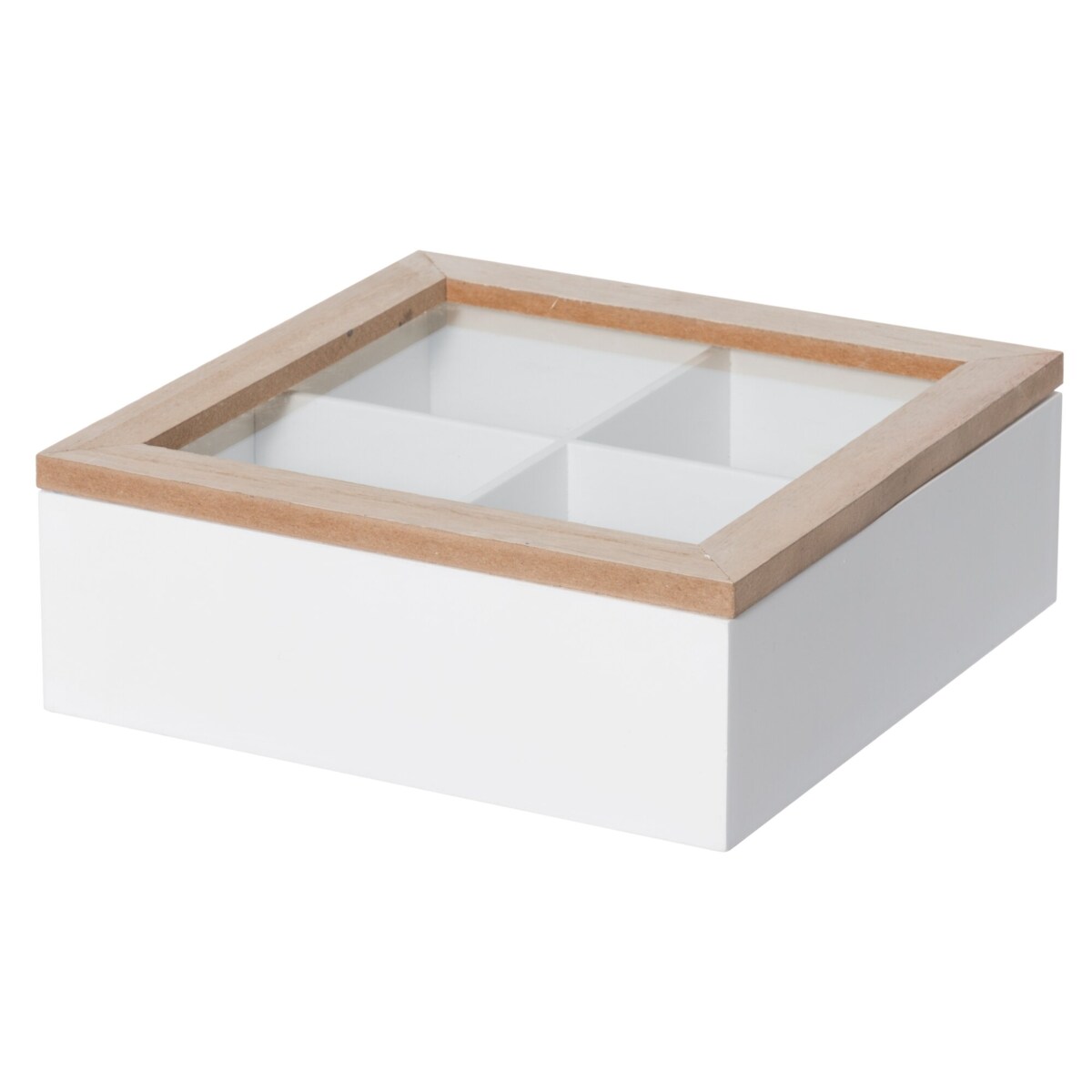 Pudełko zamykane z przegródkami, 20 x 20 x 7 cm