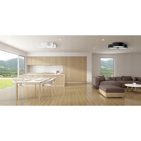 Lampa Sufitowa Plafon Potrójny Żyrandol Czarny E27