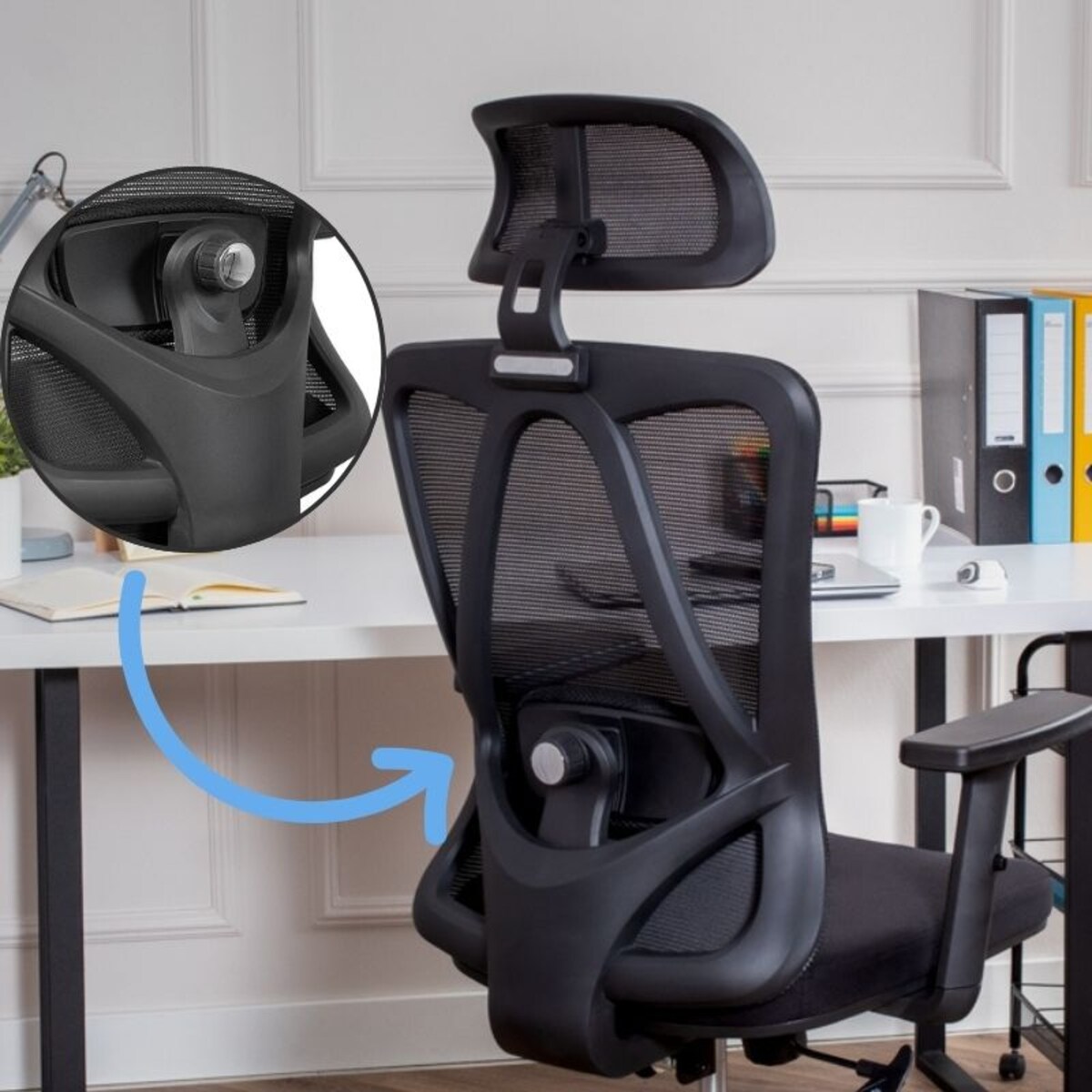 Krzesło biurowe fotel obrotowy ergonomiczny regulowany K30