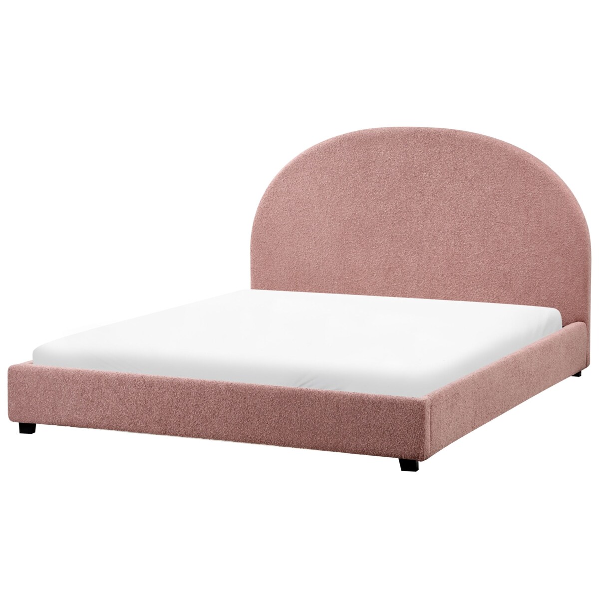 Łóżko Boucle VAUCLUSE 140 x 200 cm Pastelowy róż