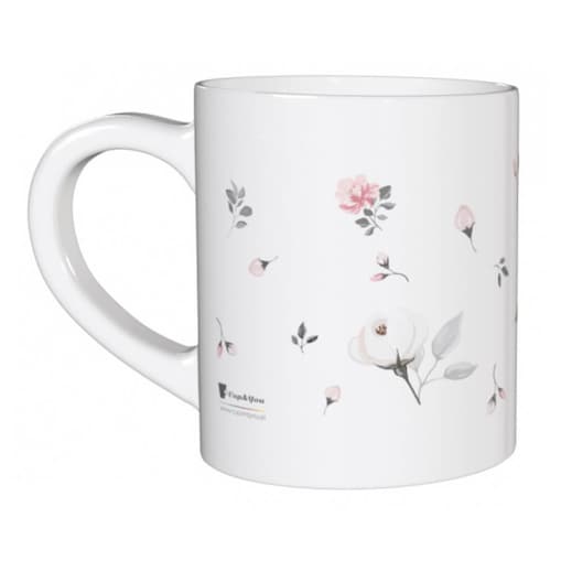 Porcelanowy kubek z uchwytem RÓŻANY OGRÓD do kawy herbaty czekolady 250ml - prezent upominek dla kobiety mamy koleżanki dziewczyny żony babci