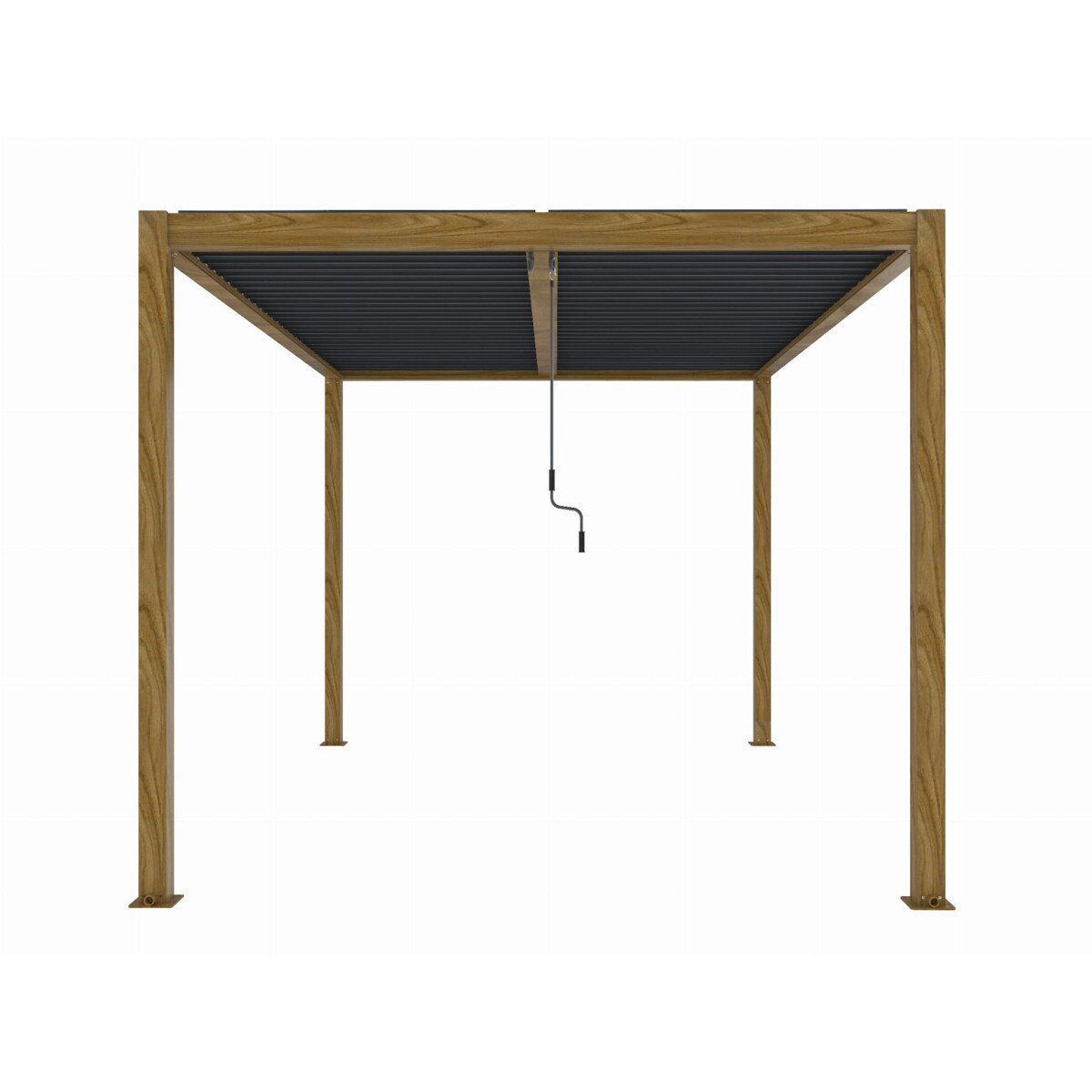 Pergola tarasowa, aluminiowa w kolorze drewna Luxe 3x4m LED