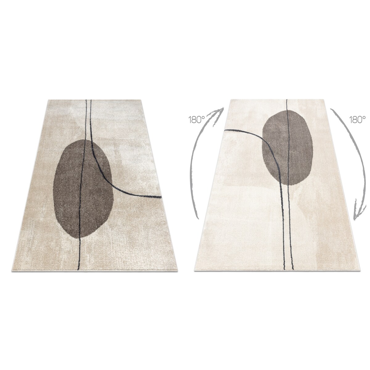 Dywan FUSION 0808 krem / beż - Geometryczny, 160x220 cm