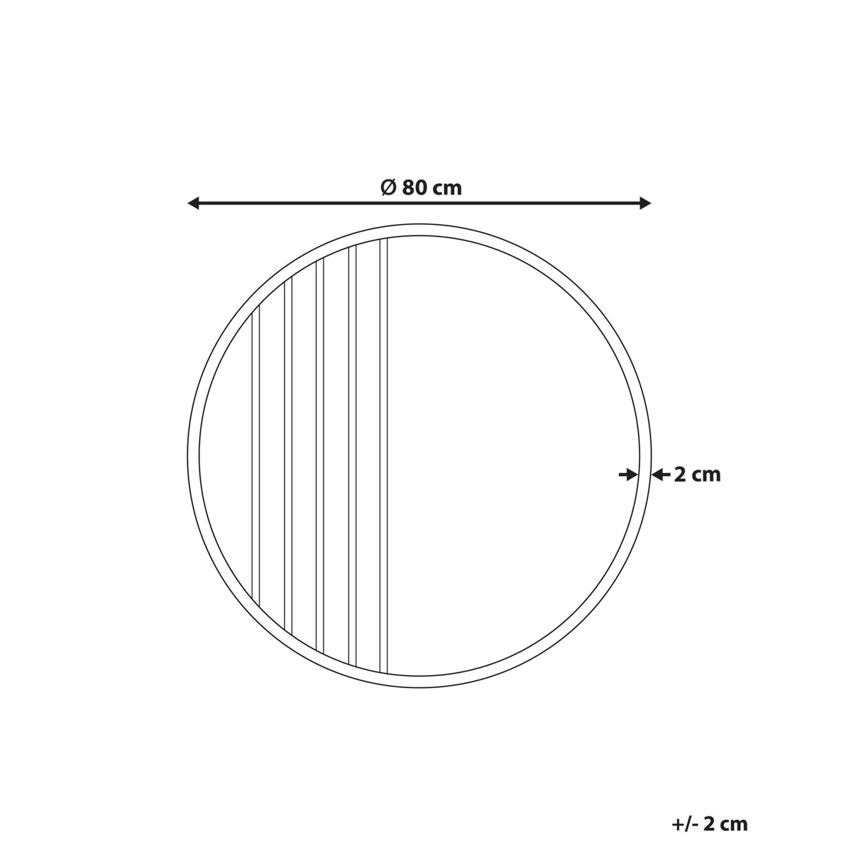 Okrągłe lustro ścienne 80 cm złote COUST