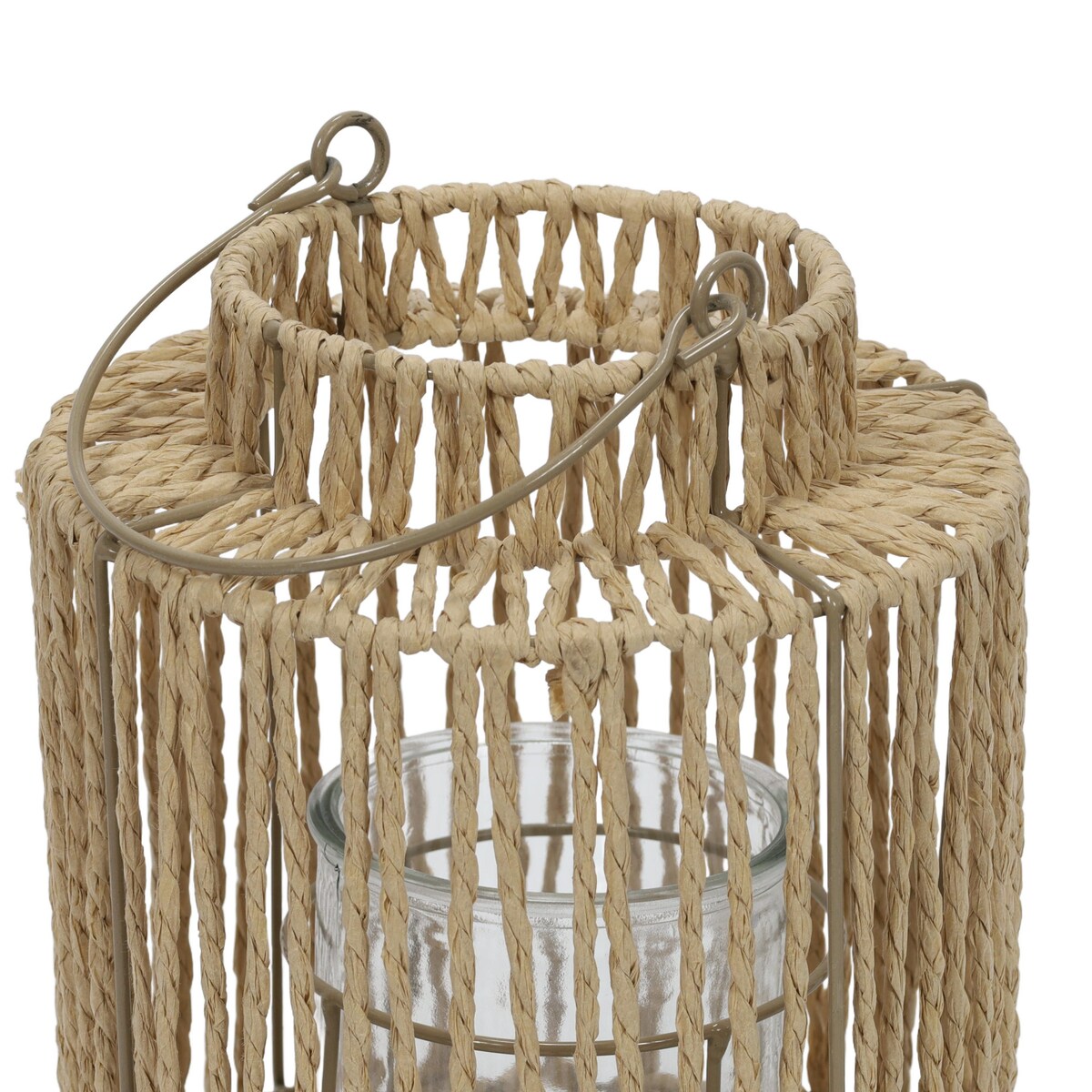 Pleciony lampion z uchwytem, 19 x 25 cm