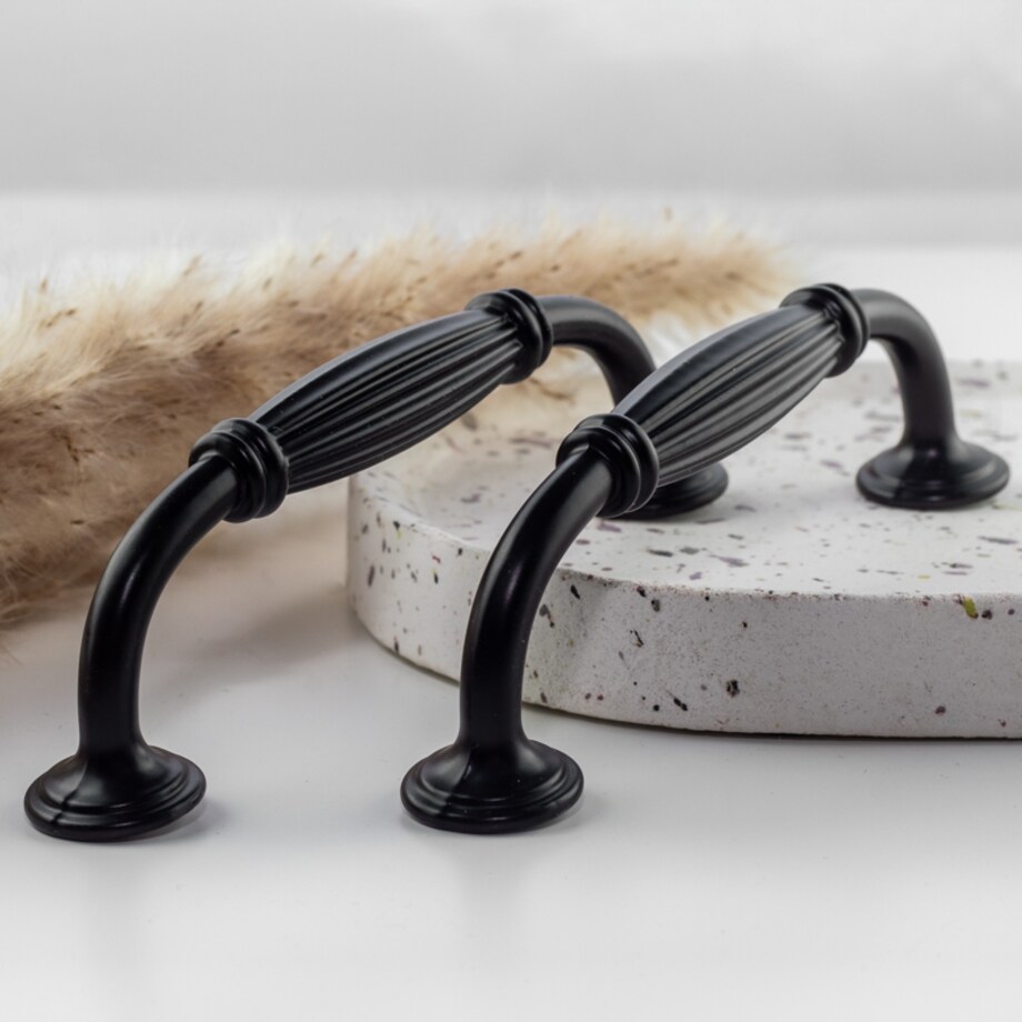 10x uchwyt meblowy czarny uchwyt do mebli szafek szuflad klasyczny