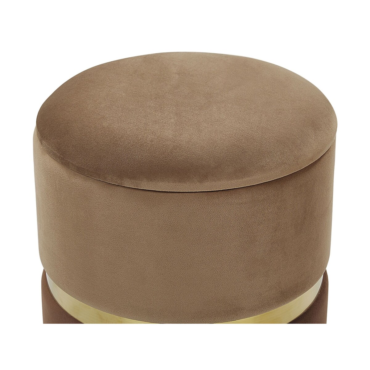 Zestaw 2 pufów ze schowkiem brązowy WICHITA