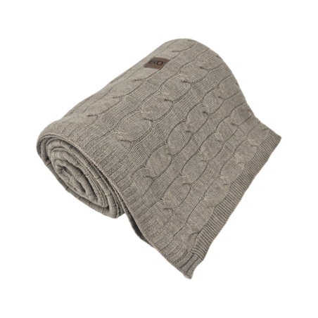 Koc dzianinowy kaszmir 200x220 cm – VERONA200 TAUPE