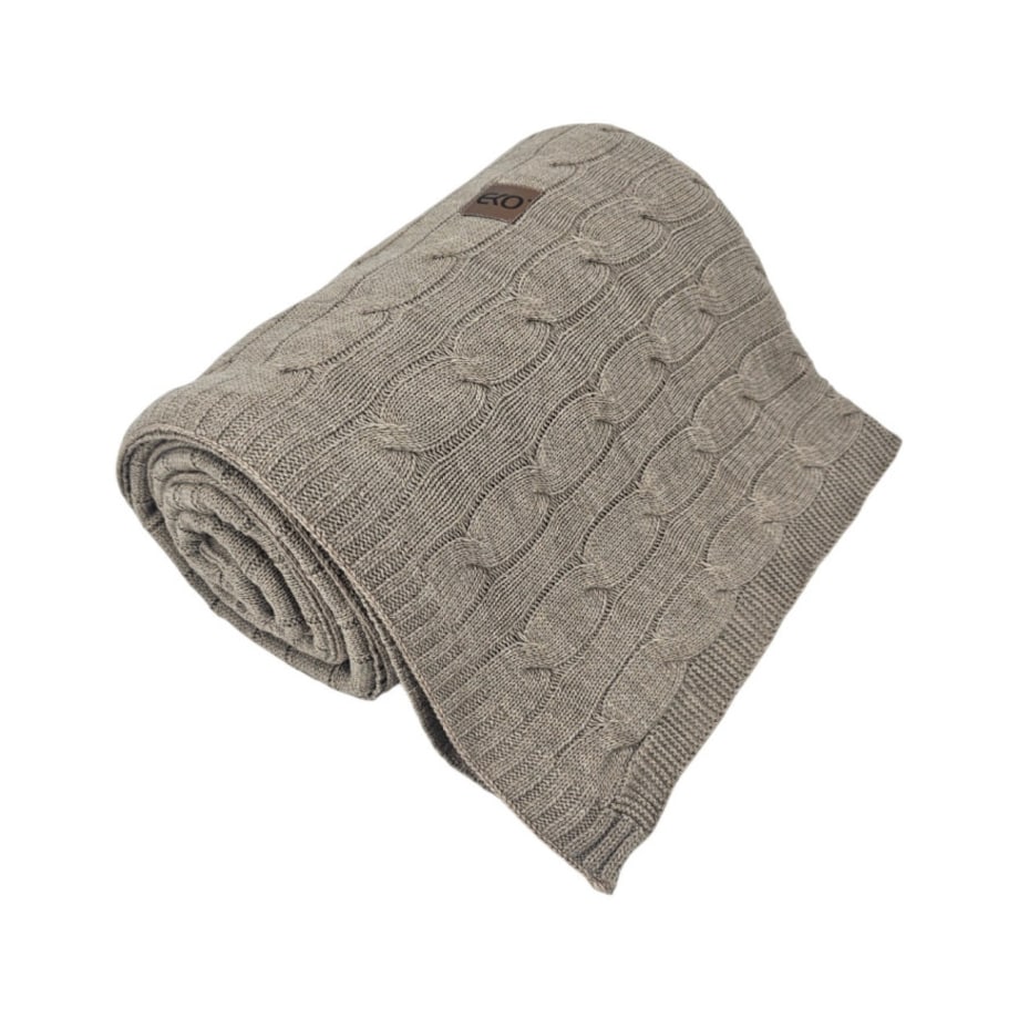 Koc dzianinowy kaszmir 200x220 cm – VERONA200 TAUPE