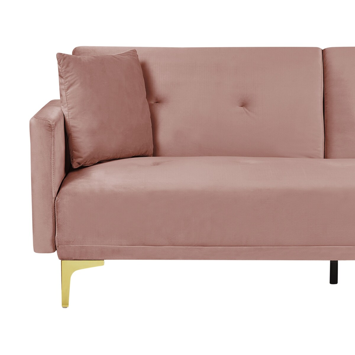 Sofa rozkładana welurowa różowa LUCAN