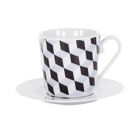 Filiżanka 170 ml ze spodkiem Cosmopolitan Geometryczny G140