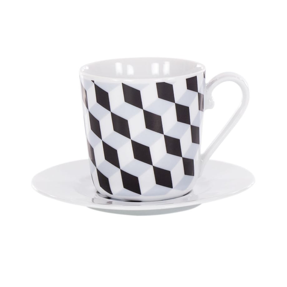 Filiżanka 170 ml ze spodkiem Cosmopolitan Geometryczny G140