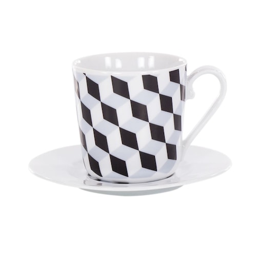 Filiżanka 170 ml ze spodkiem Cosmopolitan Geometryczny G140