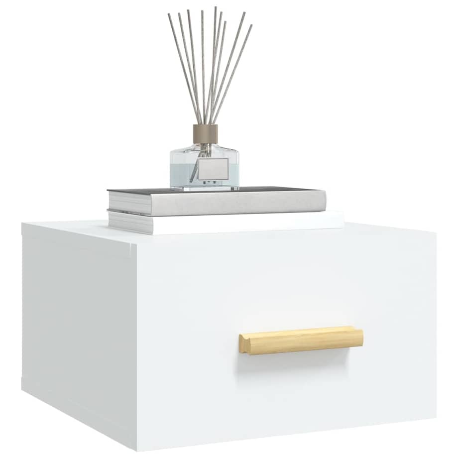 vidaXL Wisząca szafka nocna, biała, 35x35x20 cm